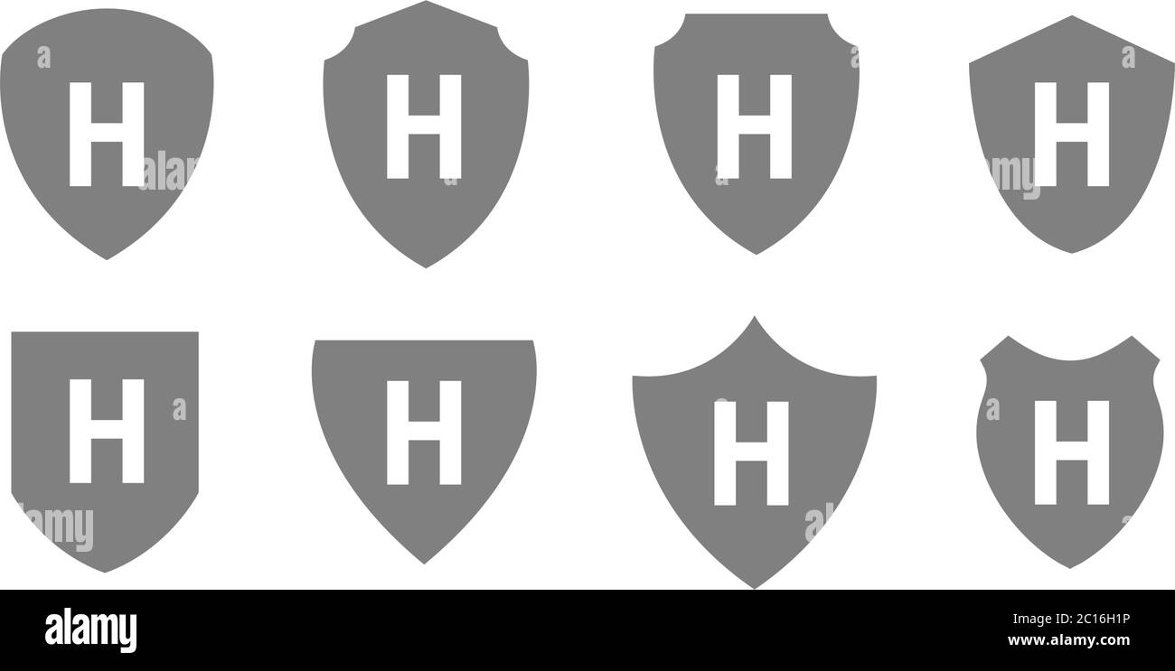 letter H on the shield logo icon template Stock Vector Image & Art - Alamy