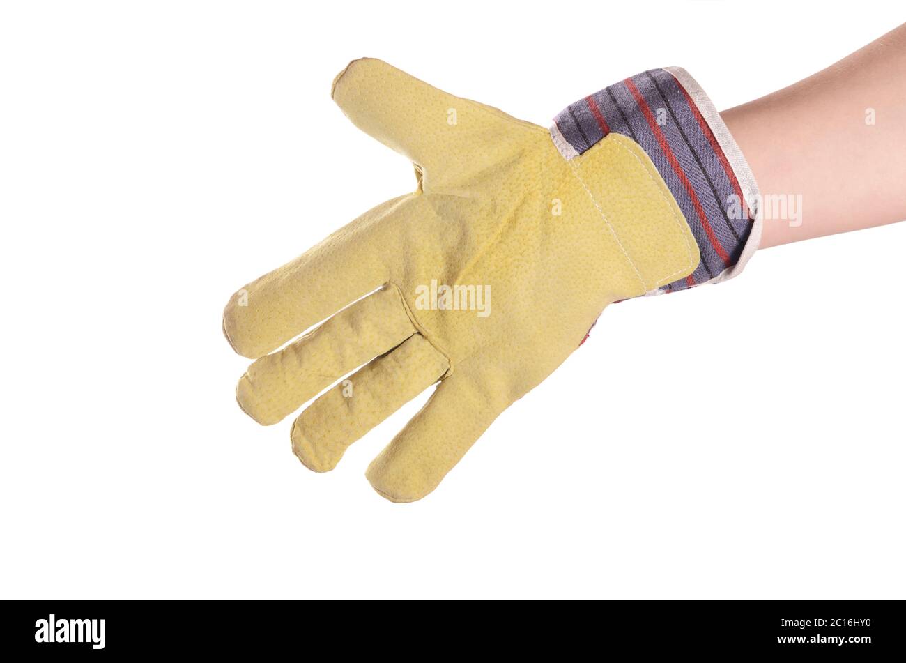 Working mens gloves on white background Stock Photo