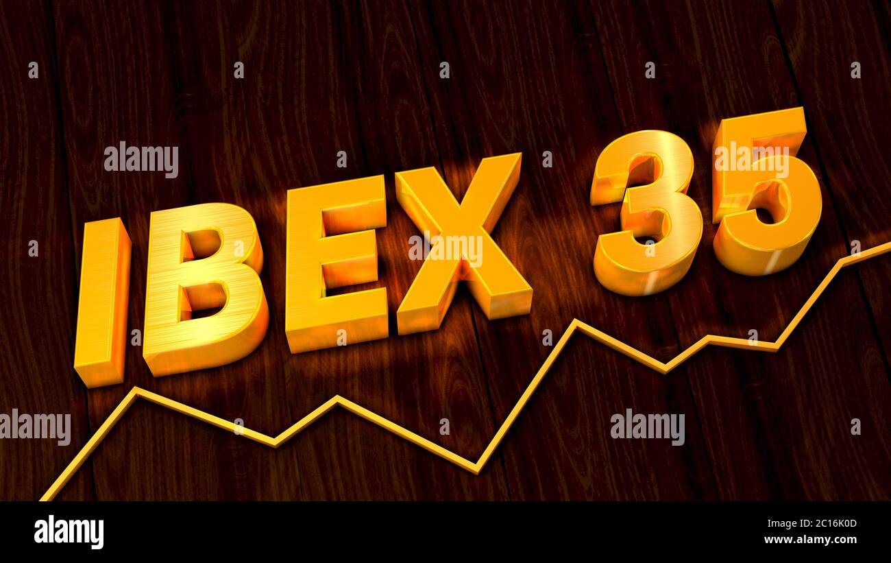 Abbreviation of the Spanish Exchange Index in golden color above a