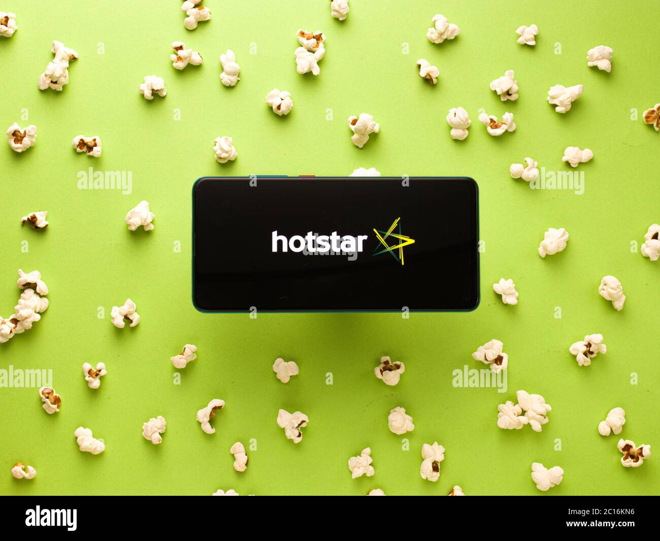 Hotstar mobile app logo - a video streaming service photographed for stock