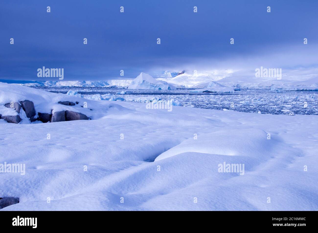 Frozen landscape of the Antarctic Peninsula Stock Photo