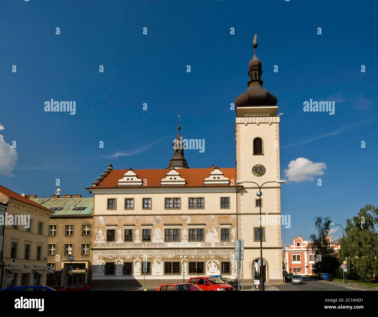 Town Hall at Mladá Boleslav in Stredocesky kraj (Central Bohemian Region), Czech Republic Stock Photo