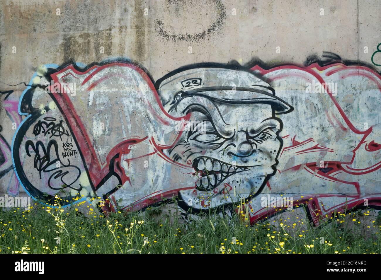 Graffiti tags under a road bridge, StokeonTrent, UK Stock Photo Alamy