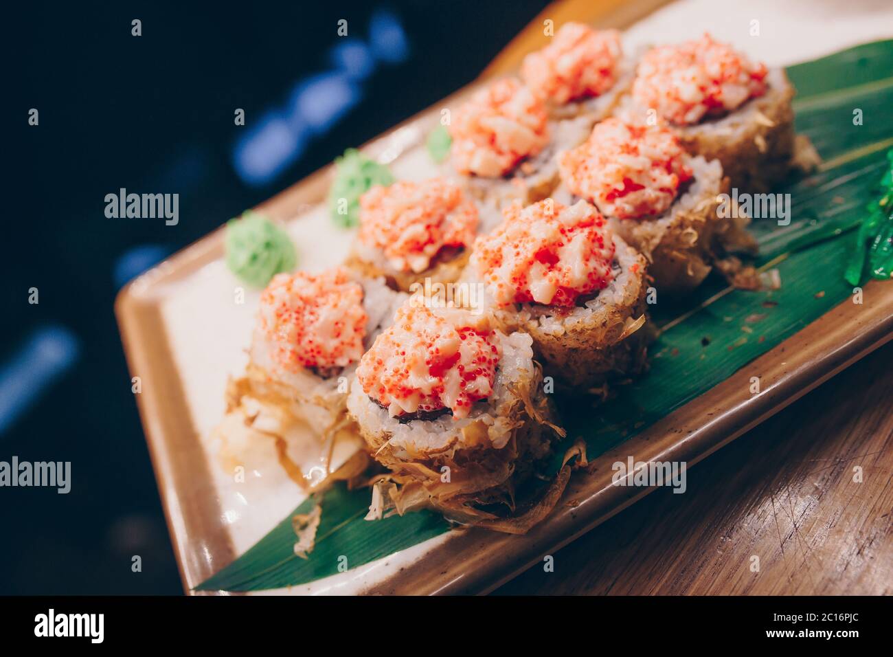 Large set of Sushi Rolls Warm Ebi Sake Unagi Spring. A lot assortment ...