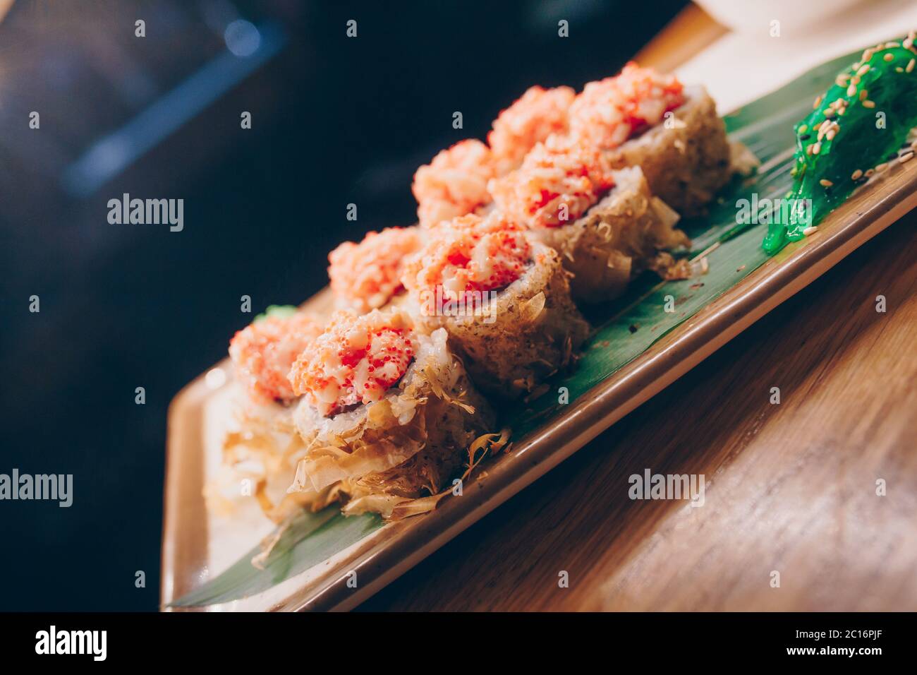 Large set of Sushi Rolls Warm Ebi Sake Unagi Spring. A lot assortment ...
