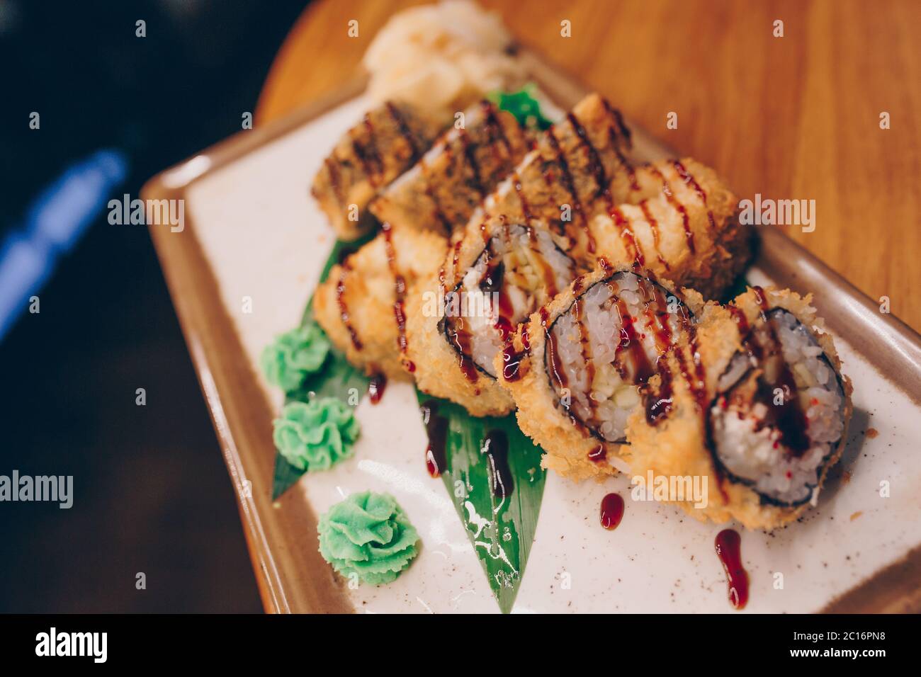 Large set of Sushi Rolls Warm Ebi Sake Unagi Spring. A lot assortment ...