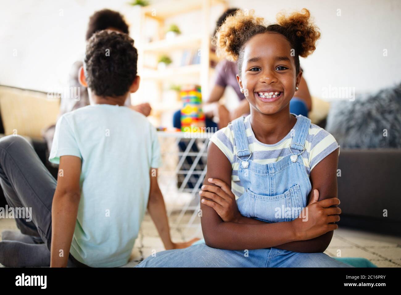 Happy black family having fun times at home Stock Photo - Alamy