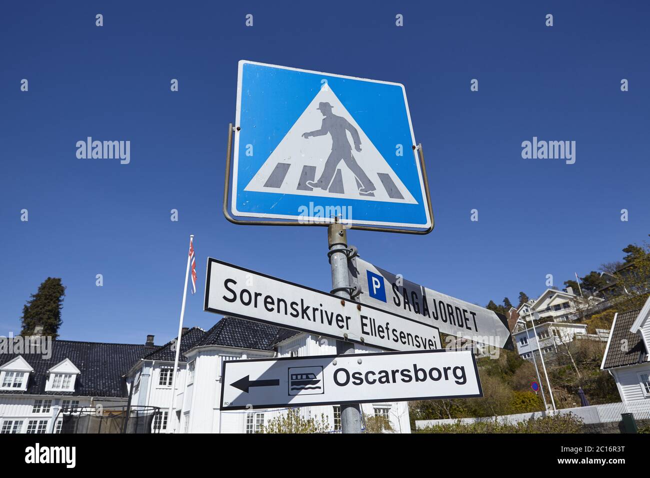Drobak (Akershus, Norway) - Traffic signs and signposts Stock Photo