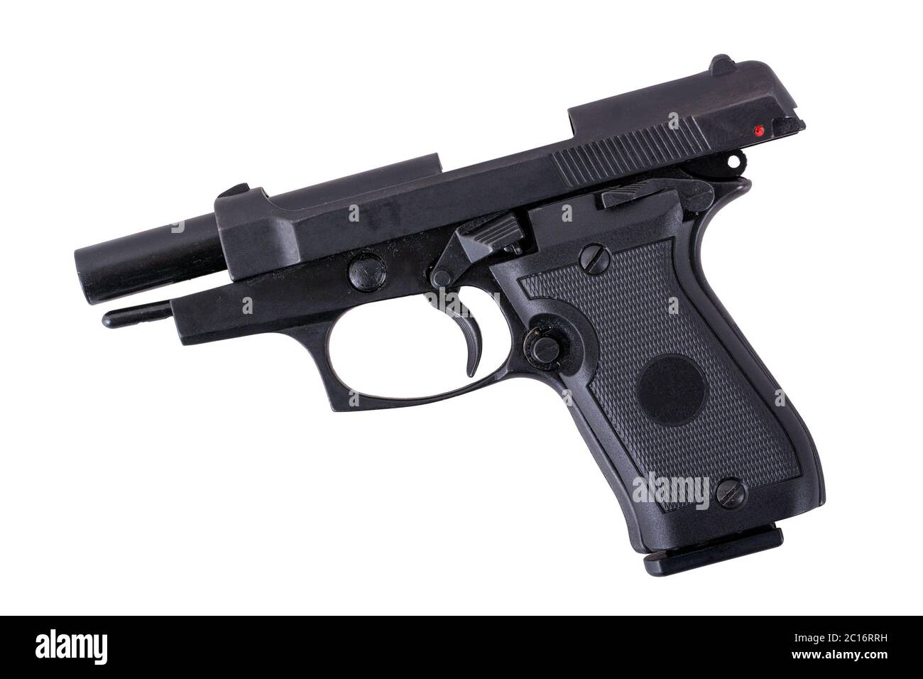 Black semi automatic handgun on a white background Stock Photo - Alamy