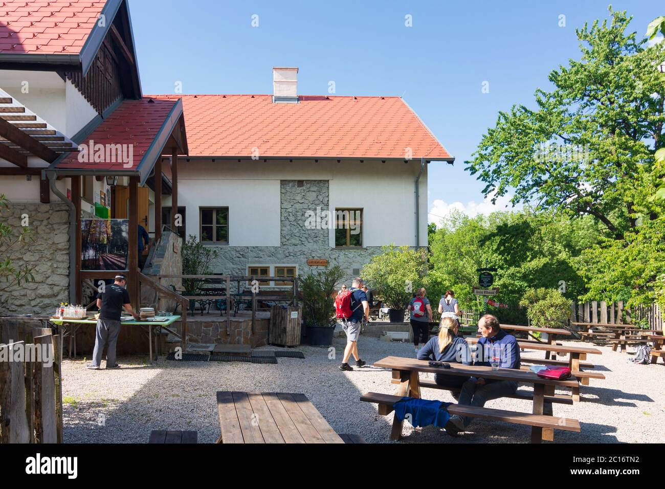 Gaaden: forest restaurant Anningerhaus in Wienerwald, Vienna Woods, Niederösterreich, Lower Austria, Austria Stock Photo
