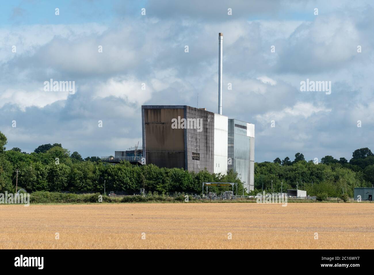 Chineham Incinerator, a waste disposal and energy recovery facility, in Hampshire, UK Stock Photo