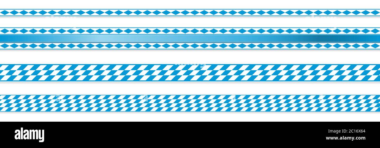 EPS 10 vector illustration of white and blue checkered banners for German Oktoberfest time 2020 Stock Vector