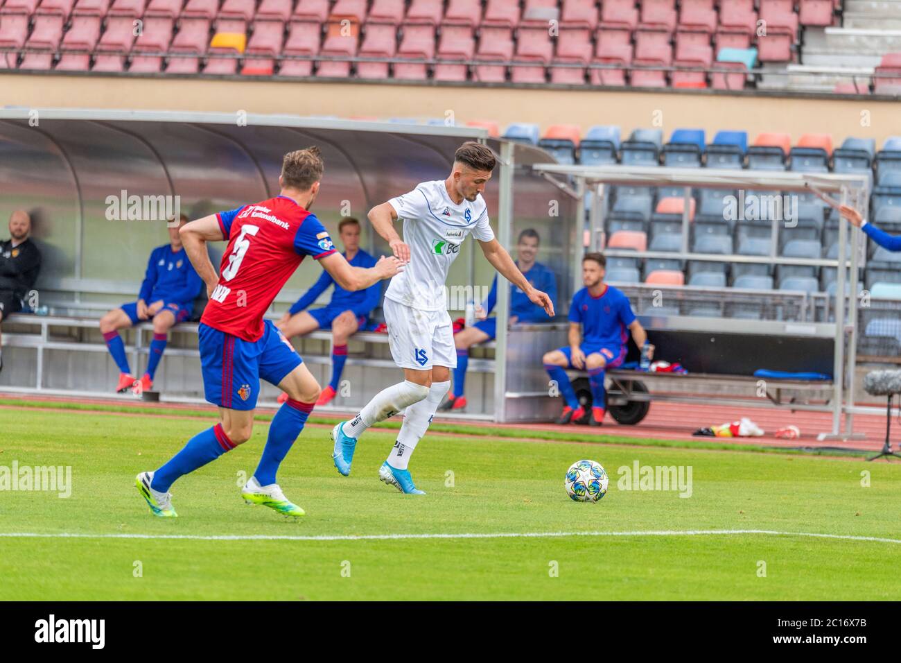 Lausanne, Switzerland. 14th June, 2020. Lausanne, Switzerland - 2020/06/14:  Andi Zeqiri of Lausanne Sport is in action during the Helvetia Swiss Cup  quarter-final between the Lausanne Sport and Fc Bâsel (Photo by