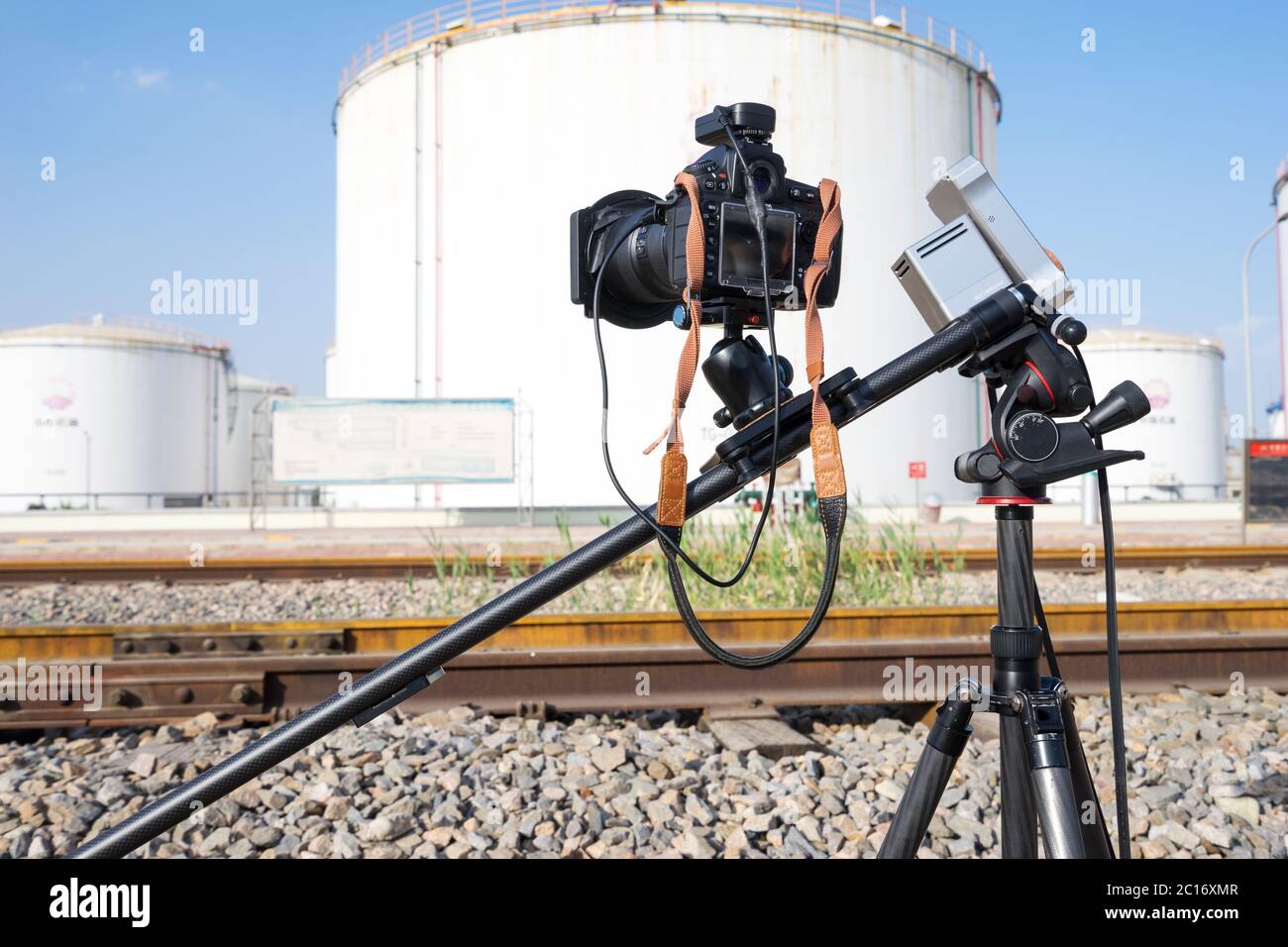 photography equipment with petrol tank Stock Photo