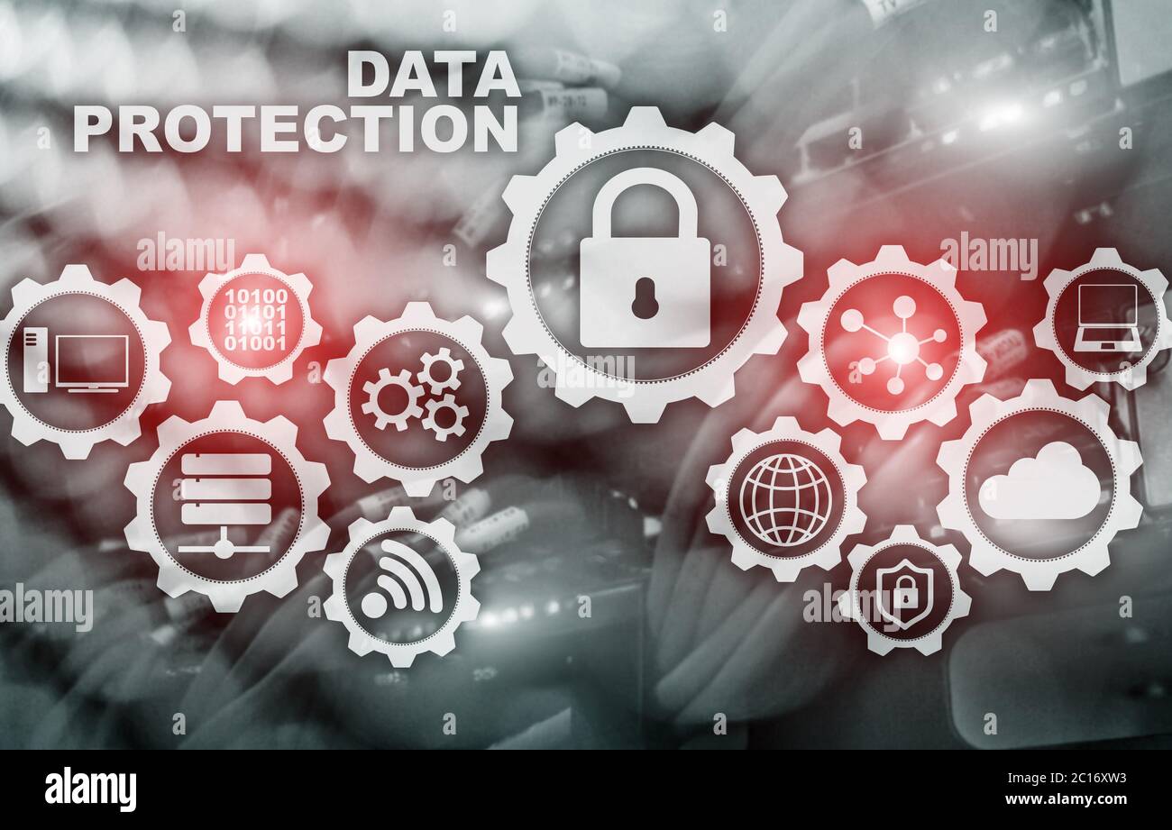Server data protection concept. Safety of information from virus cyber ...