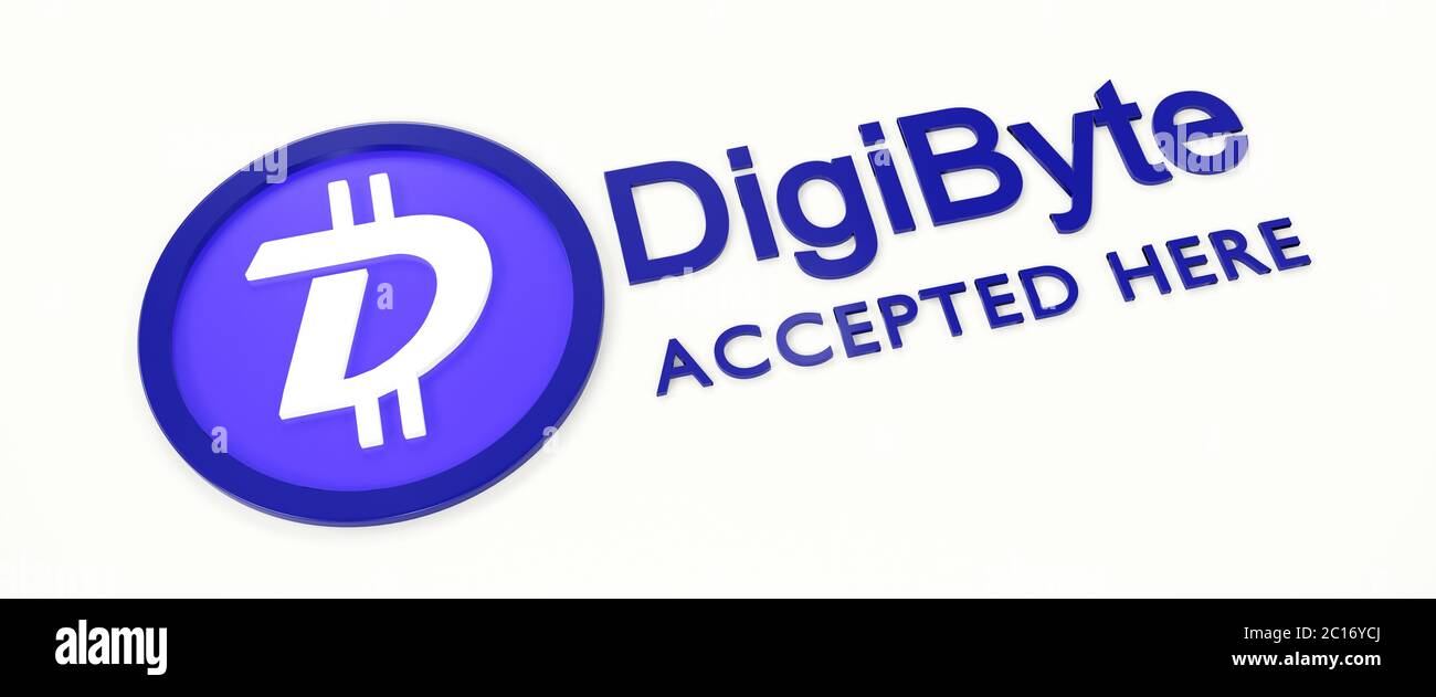 We accept DigiByte. Stock Photo