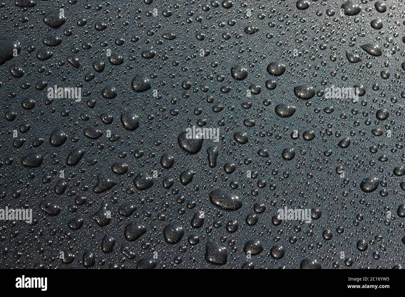 Water Droplets on Black Car Closeup Stock Photo Alamy