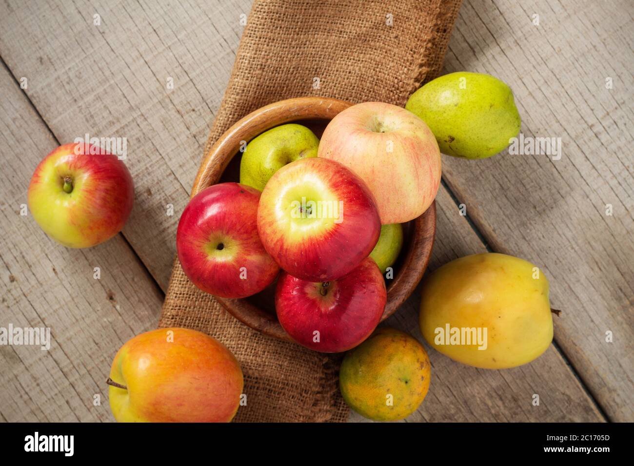 Tray apple with top views. Stock Photo