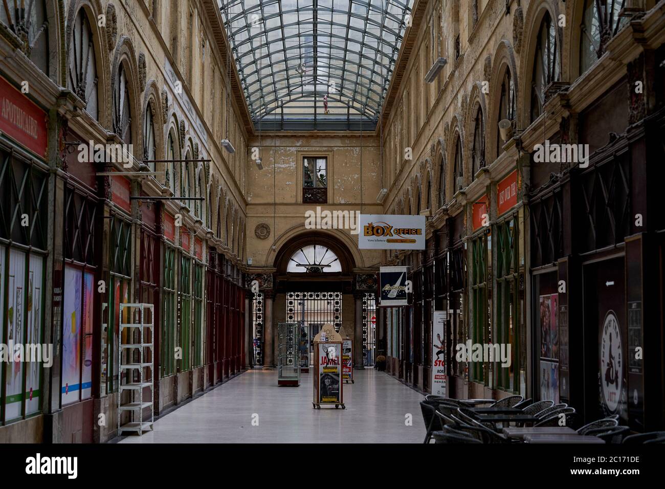 Interior of the old Gallery Lafayette in Bordeaux Stock Photo