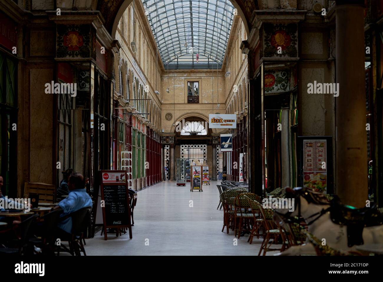 Interior of the old Gallery Lafayette in Bordeaux Stock Photo