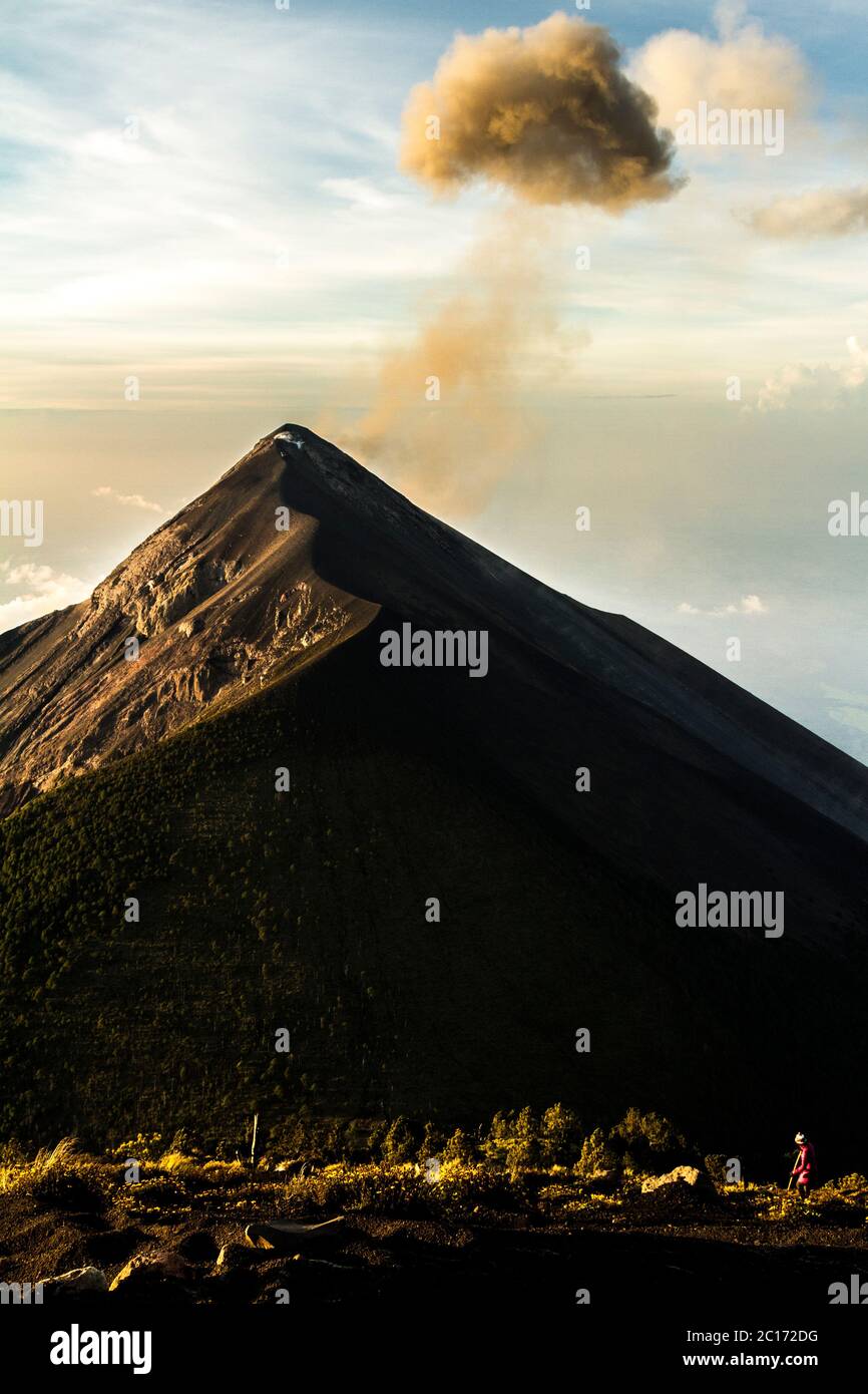 Explosion of Fuego volcano in Guatemala Stock Photo