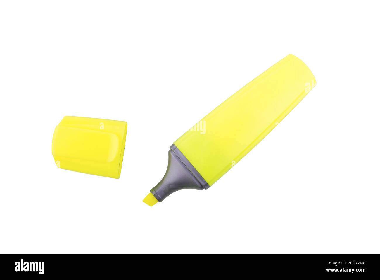 Yellow highlighter isolated over a white background Stock Photo Alamy