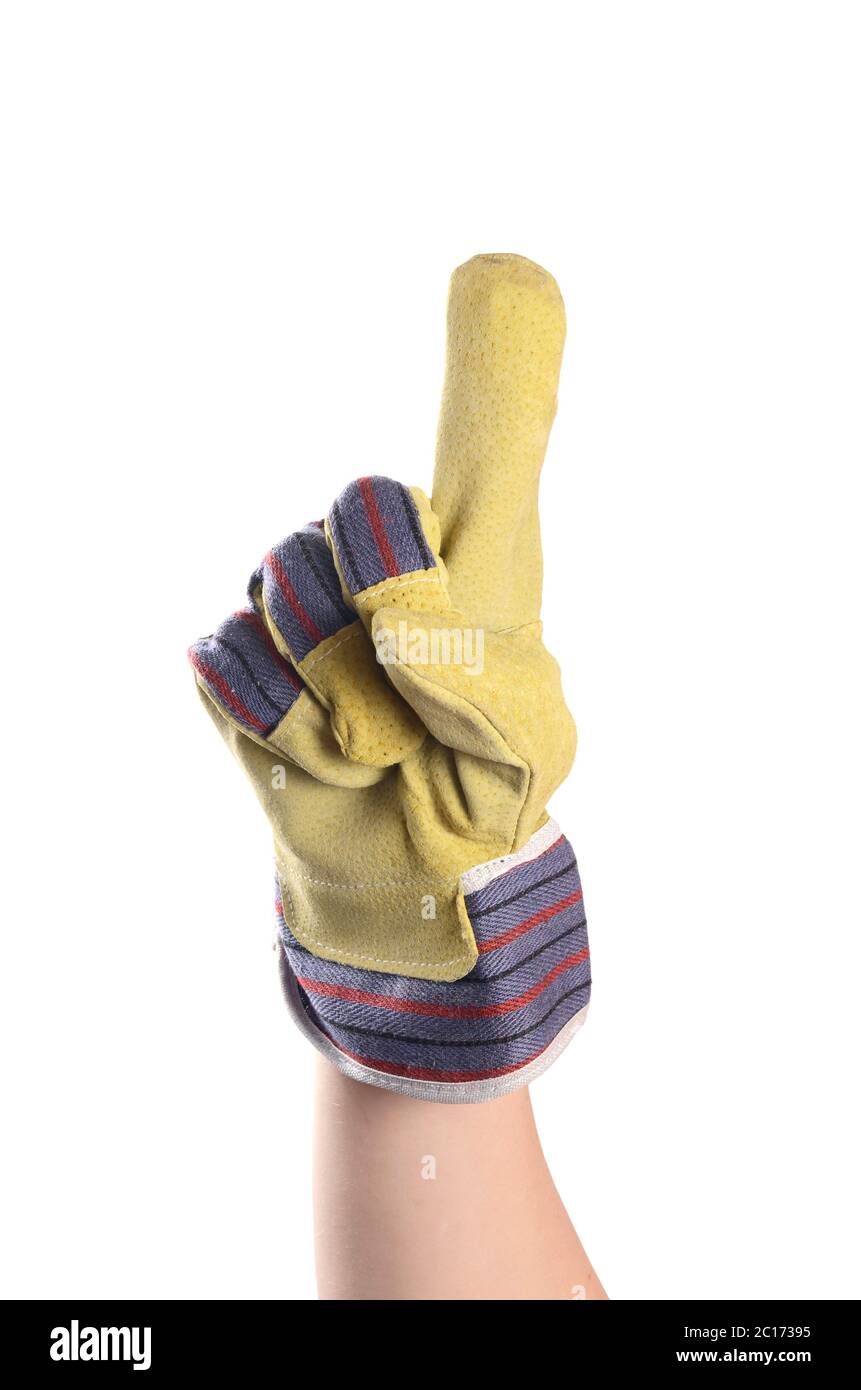 Working mens gloves on white background Stock Photo