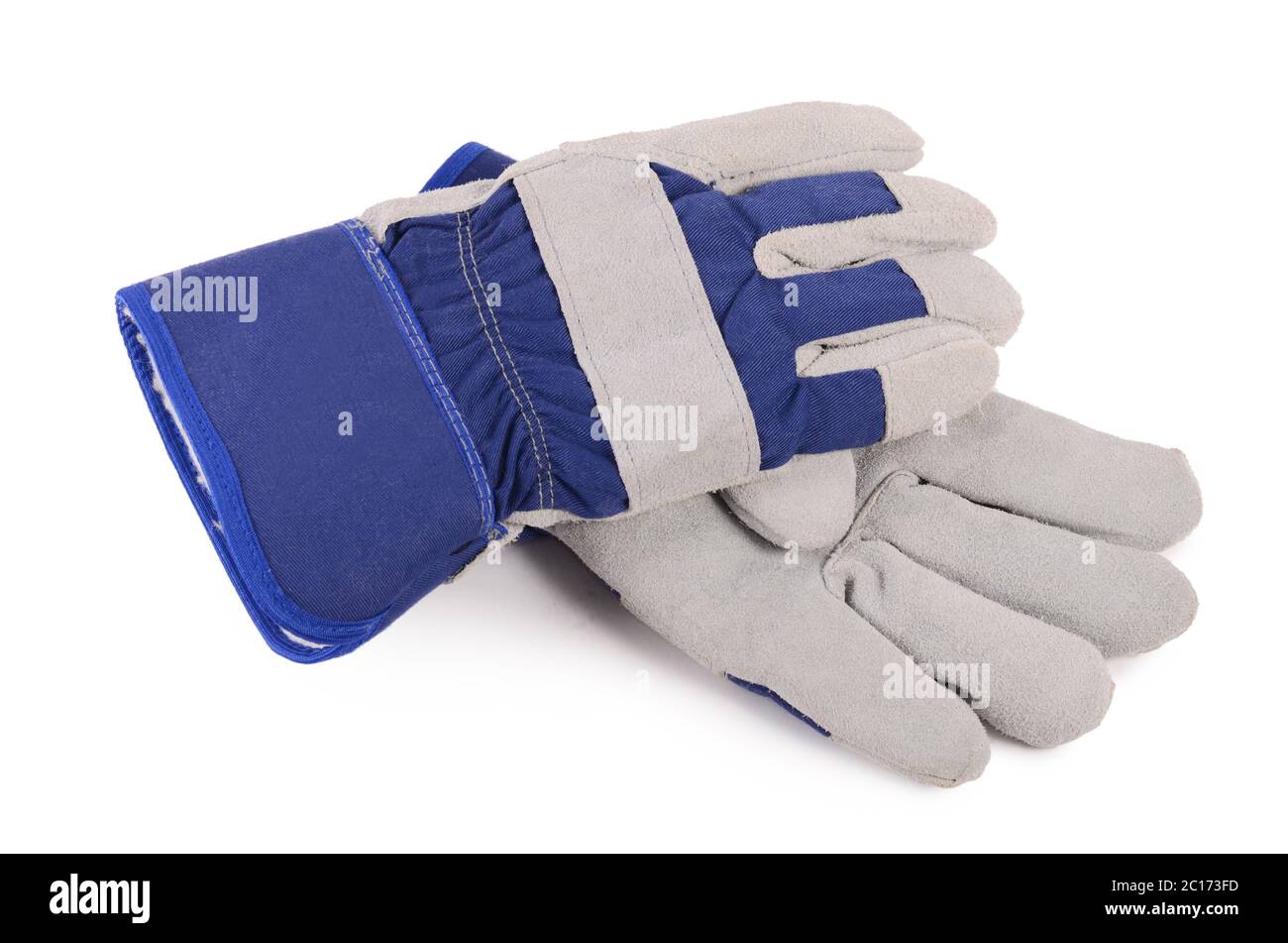 Working mens gloves on white background Stock Photo
