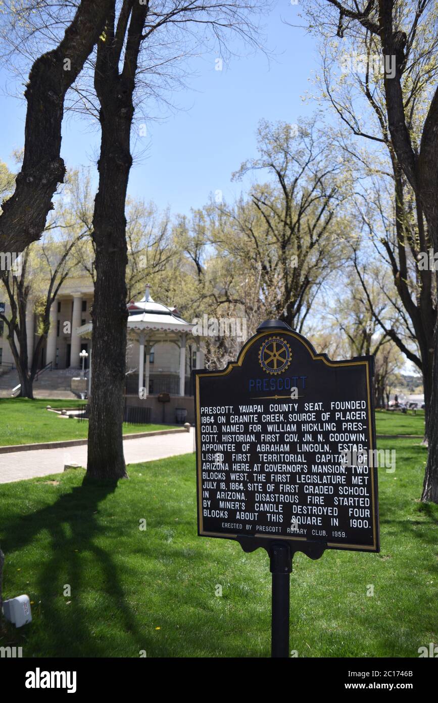 Prescott, Arizona. U.S.A. April 22, 2020. Yavapai county courthouse