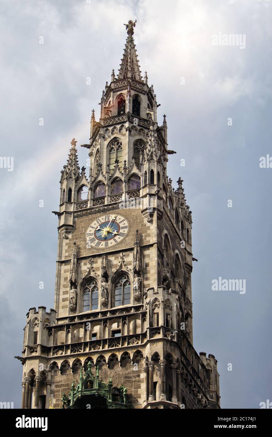 Town Hall clock tower, Marienplatz, Munich,Germany Stock Photo Alamy