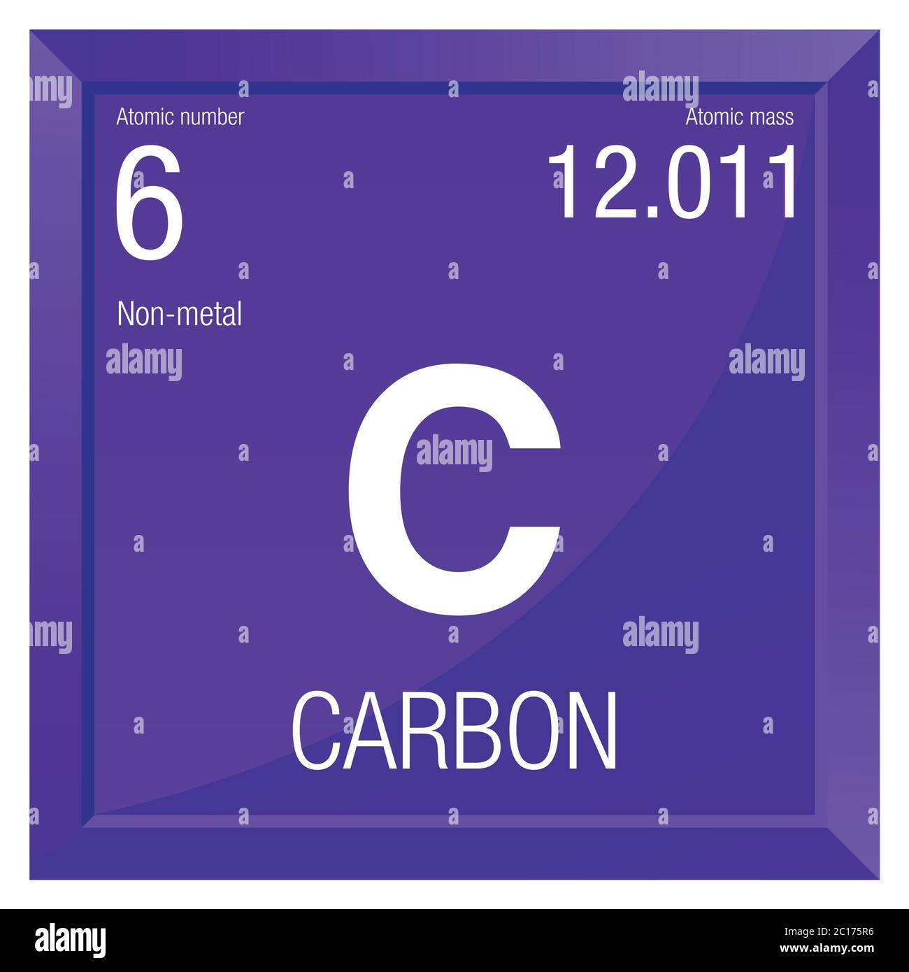 Carbon symbol. Element number 6 of the Periodic Table of the 