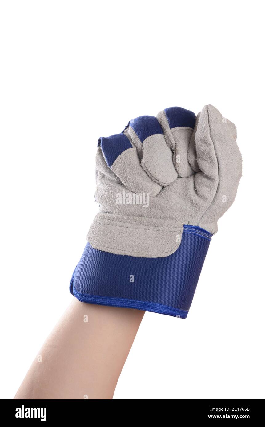 Working mens gloves on white background Stock Photo