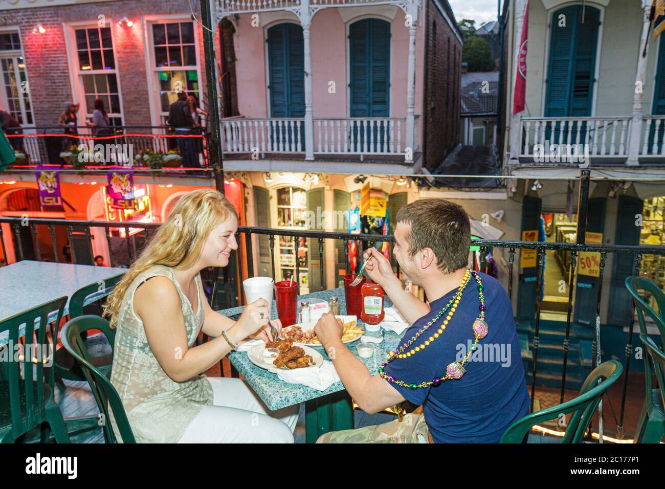 New Orleans Louisiana,French Quarter,Bourbon Street,Johnny White's Pub & Grill,restaurant restaurants food dining eating out cafe cafes bistro,drink d Stock Photo
