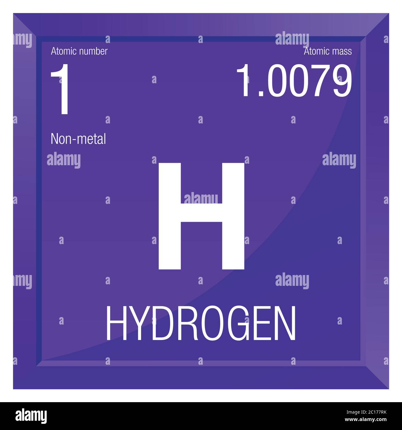 Hydrogen Symbol Element Number 1 Of The Periodic Table Of The Elements Chemistry Square Frame With Violet Background Stock Vector Image Art Alamy