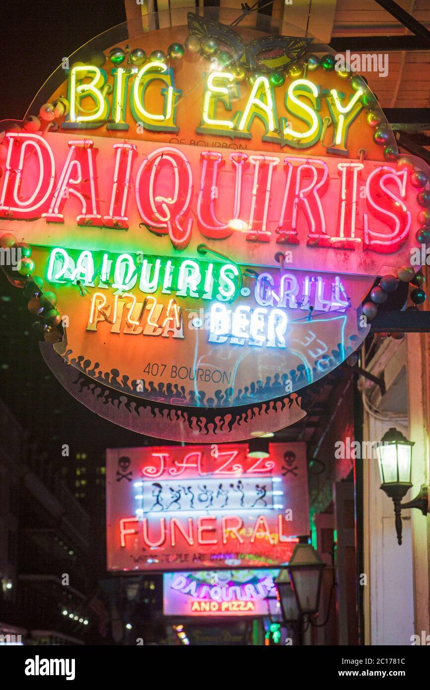 New Orleans Louisiana,French Quarter,Bourbon Street,Big Easy Daiquiris,bar lounge pub,restaurant