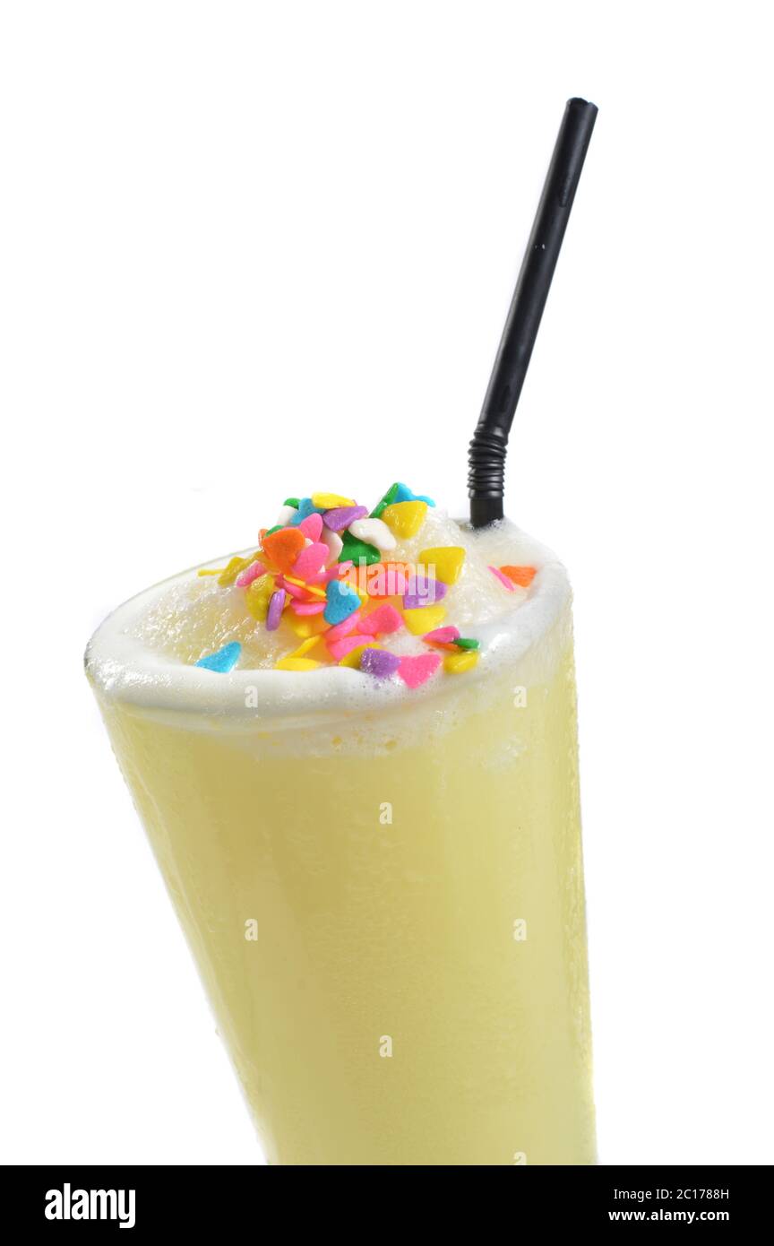 banana milkshake drink Stock Photo Alamy