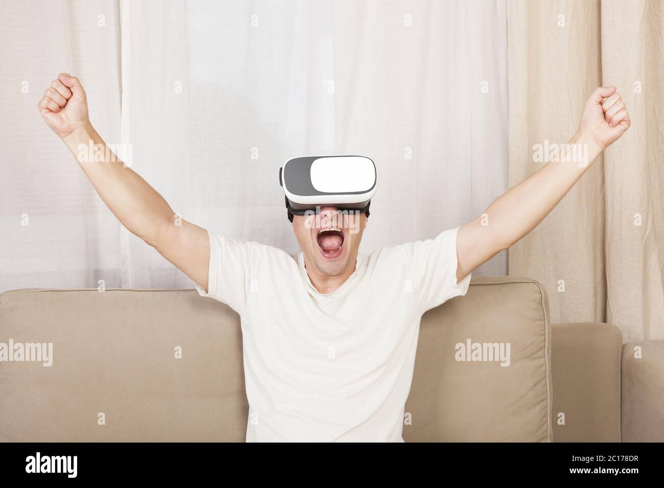 Virtual reality entertainment Stock Photo Alamy