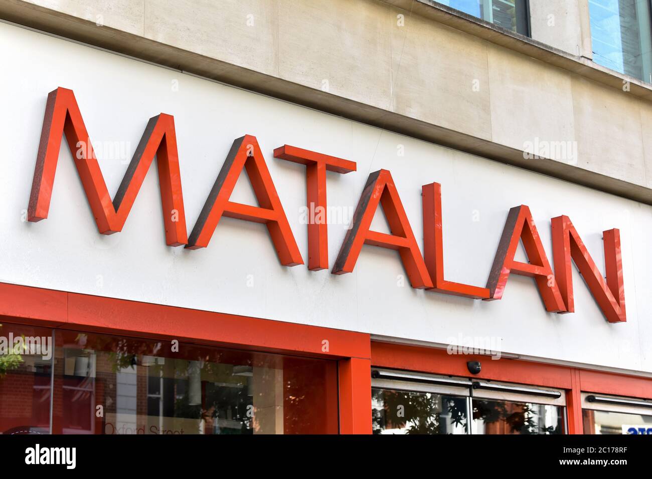 Matalan shop sign in Oxford Street. Stock Photo