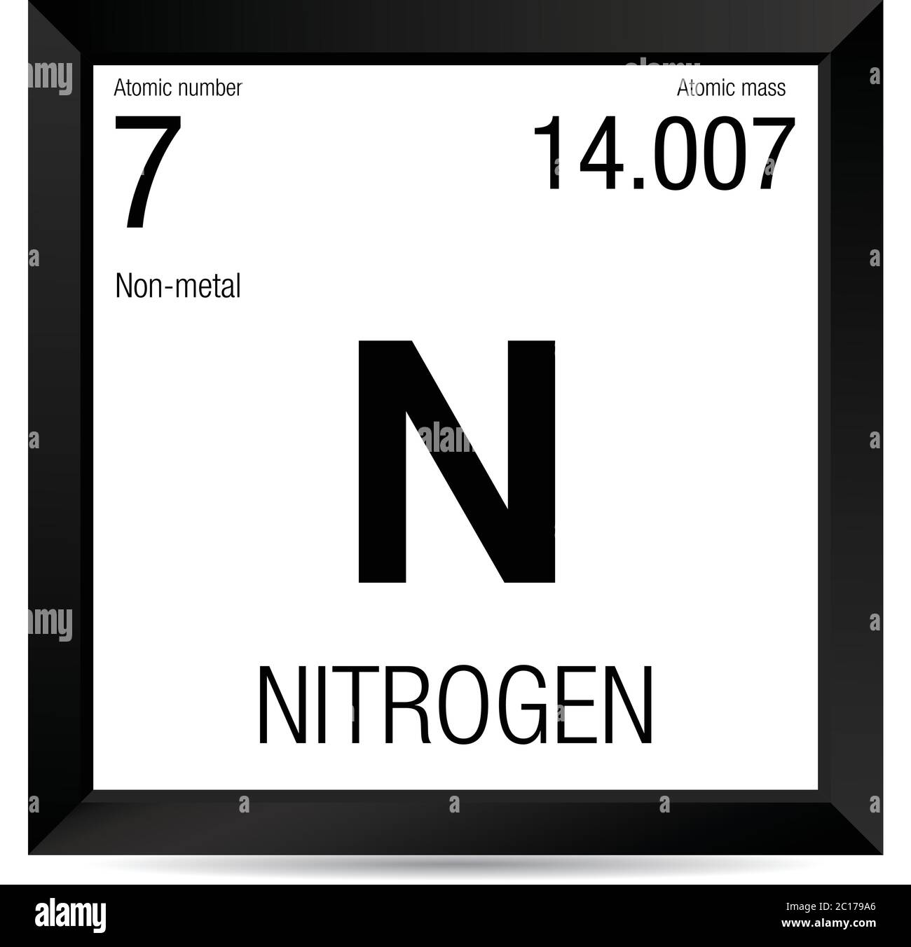 Nitrogen periodic element icon. Nitrogen chemical symbol icon ...