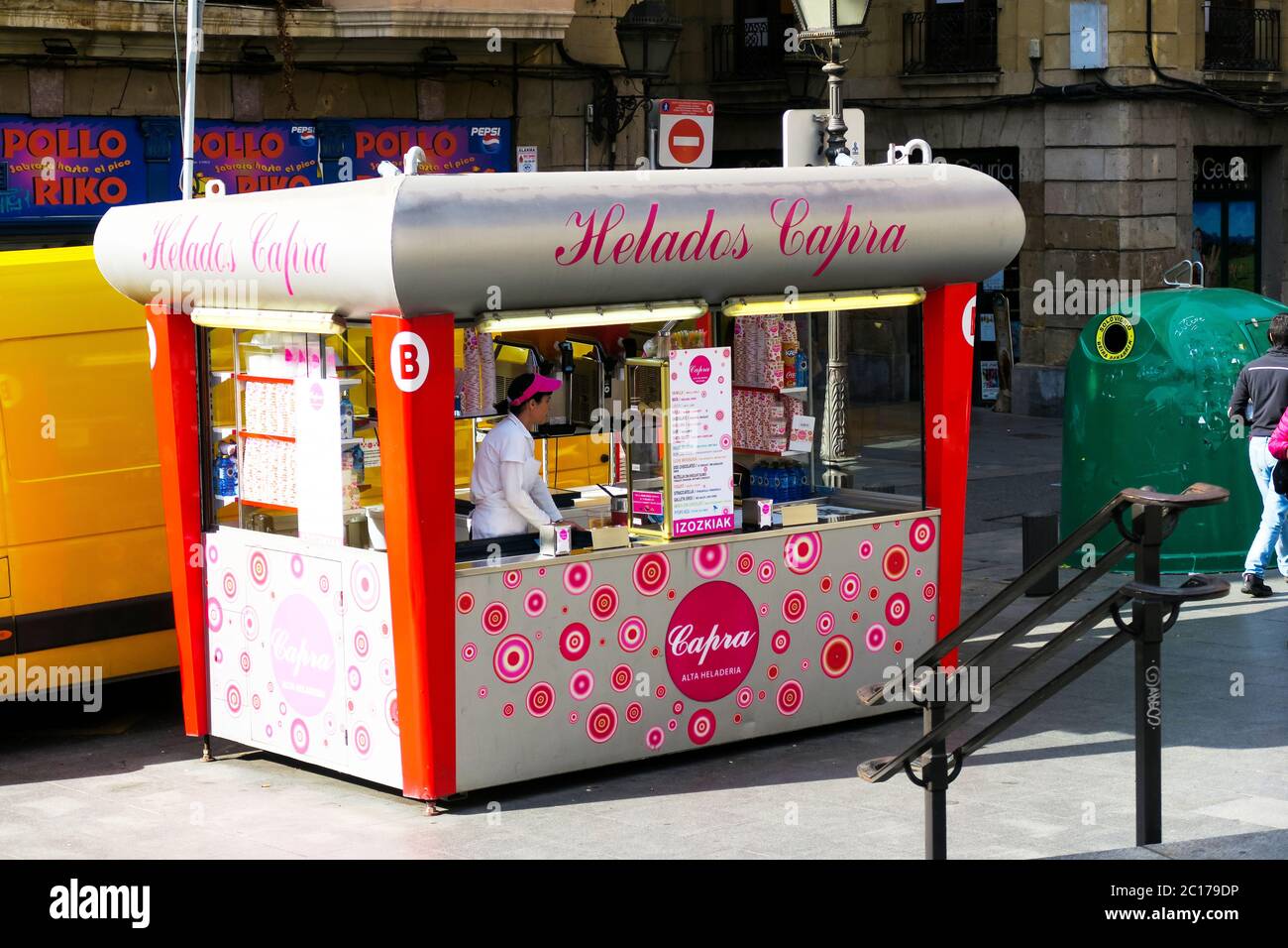 An Ice cream stall in Bilbao, Spain. Stock Photo