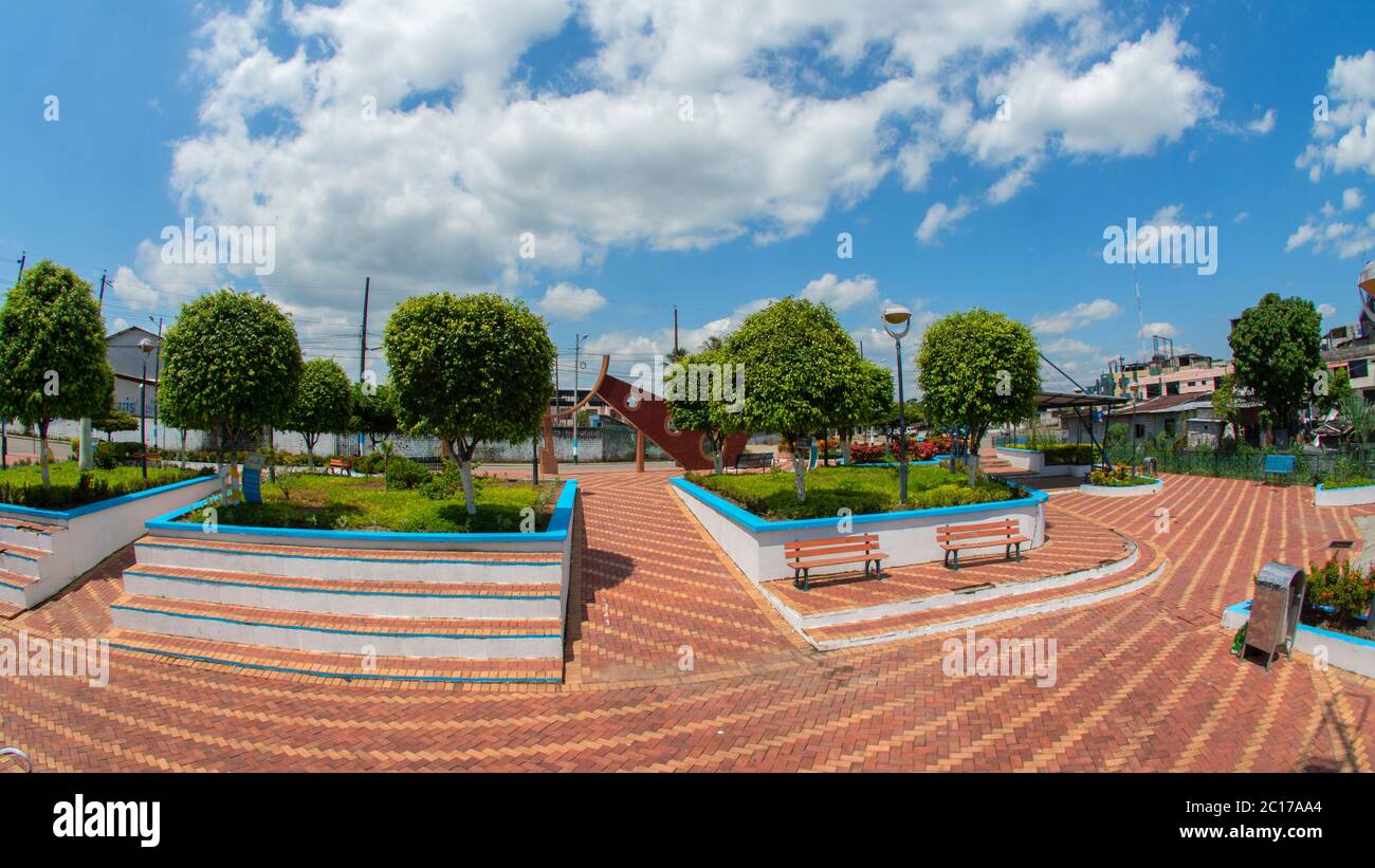 Nueva Loja, Sucumbios / Ecuador - January 5 2020: View of the center of the city of Nueva Loja, also known as Lago Agrio Stock Photo