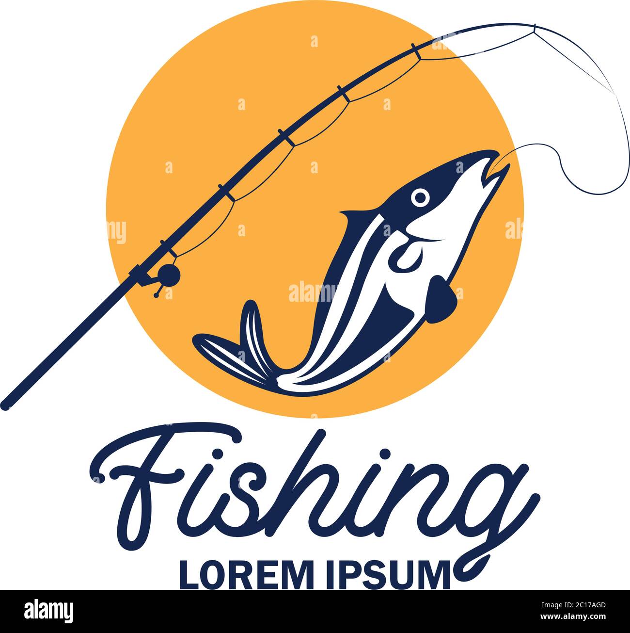 fishing logo with text space for your slogan / tag line, vector