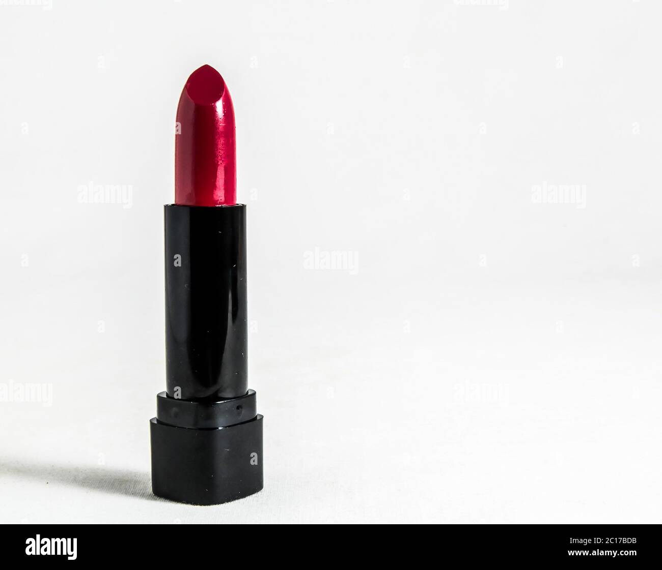 Classic Red Lipstick In Black Tube Mockup Open And Closed Lip