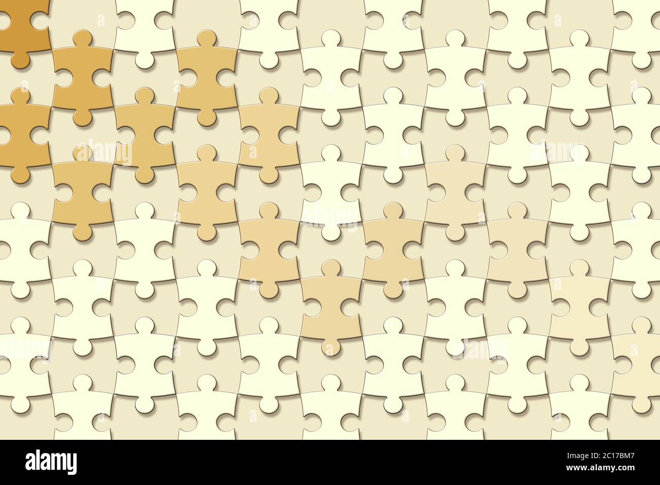 3d wallpaper, jigsaw puzzle pieces on lime color background Stock Photo