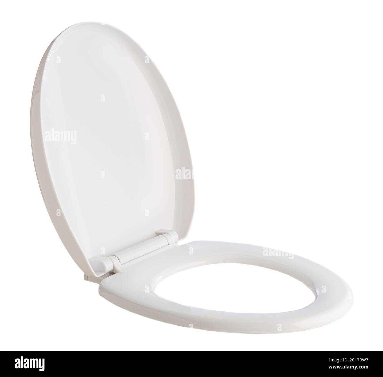 Open and cutout white toilet seat on white background Stock Photo Alamy