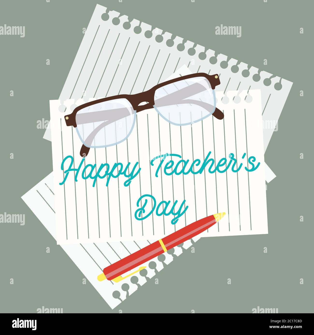 happy teacher's day concept. vector illustration Stock Vector
