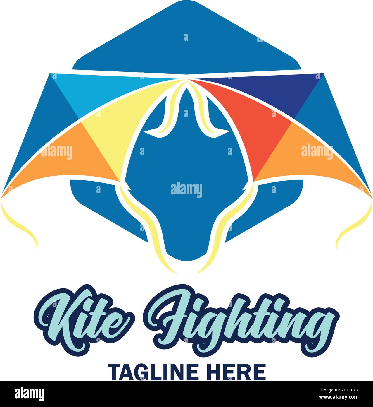 kite fighting logo with text space for your slogan / tag line, vector ...