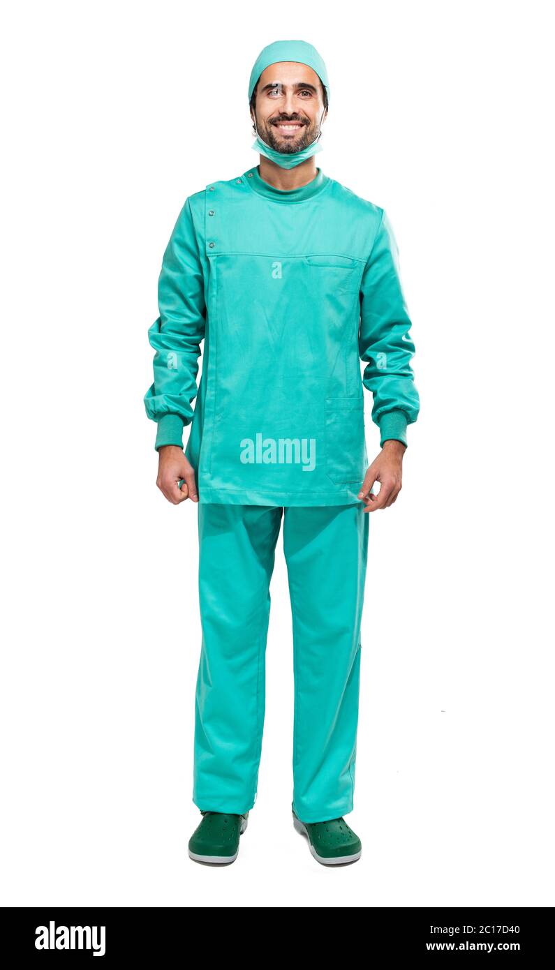 Portrait of a male surgeon full length Stock Photo - Alamy