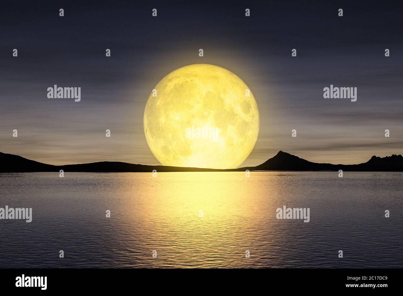 Full moon rise over ocean hires stock photography and images Alamy