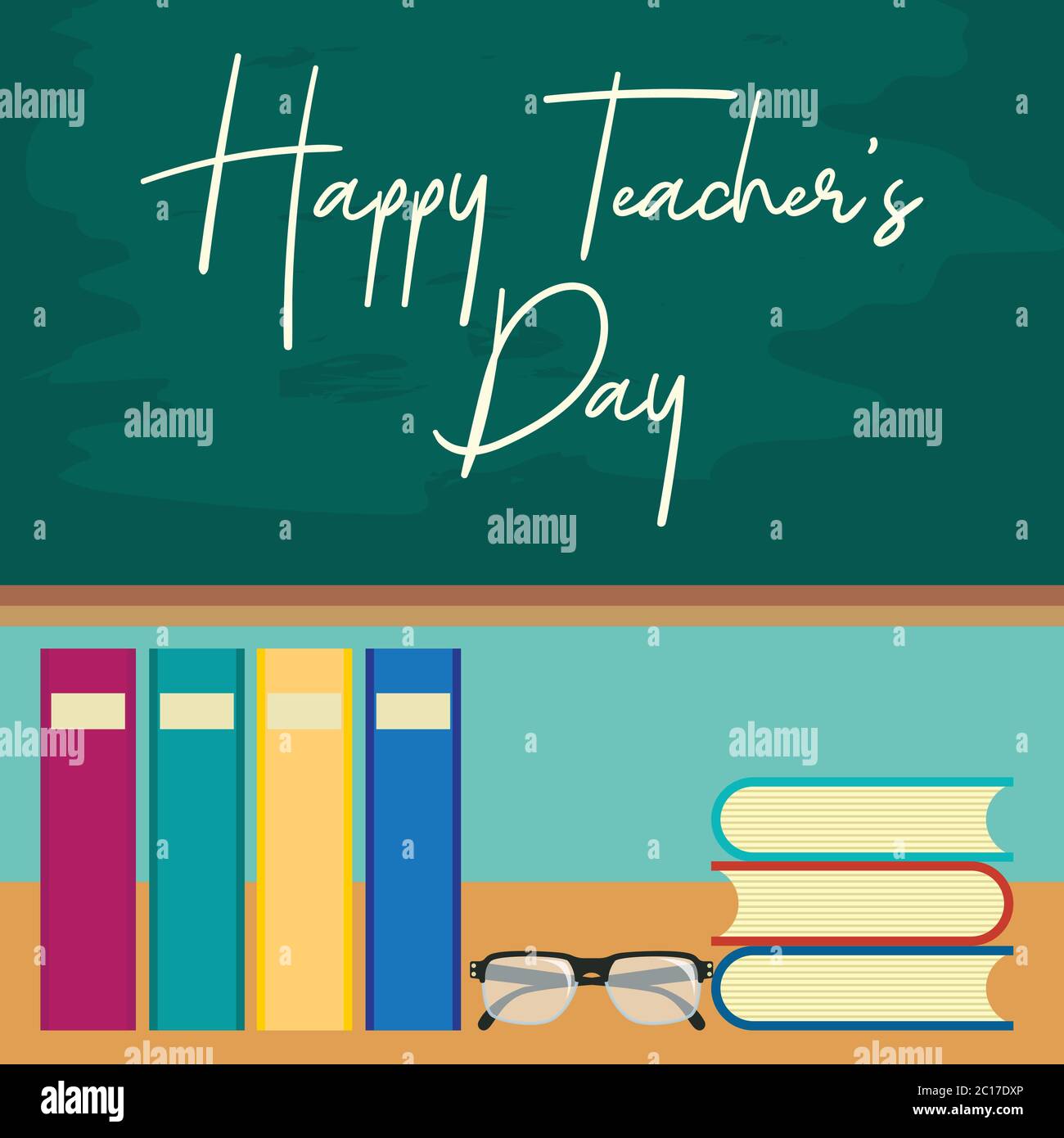 happy teacher's day concept. vector illustration Stock Vector